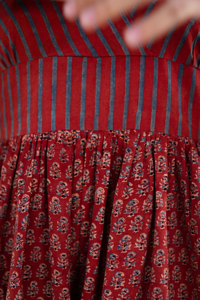 Anvika Ajrakh Madder Cotton Dress