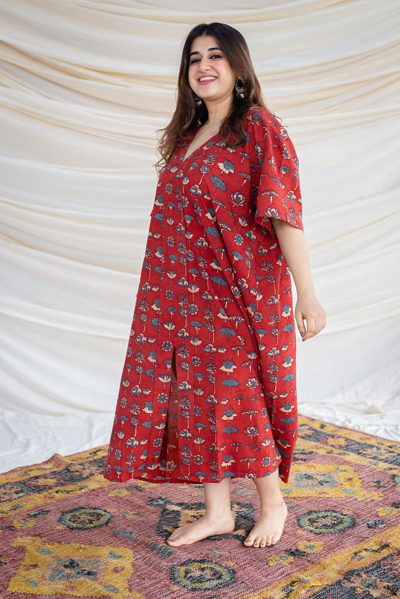 Mahima Ajrakh Madder Cotton Dress