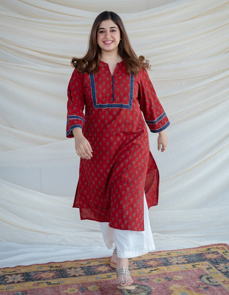 Pratiksha Ajrakh Cotton Straight Kurta