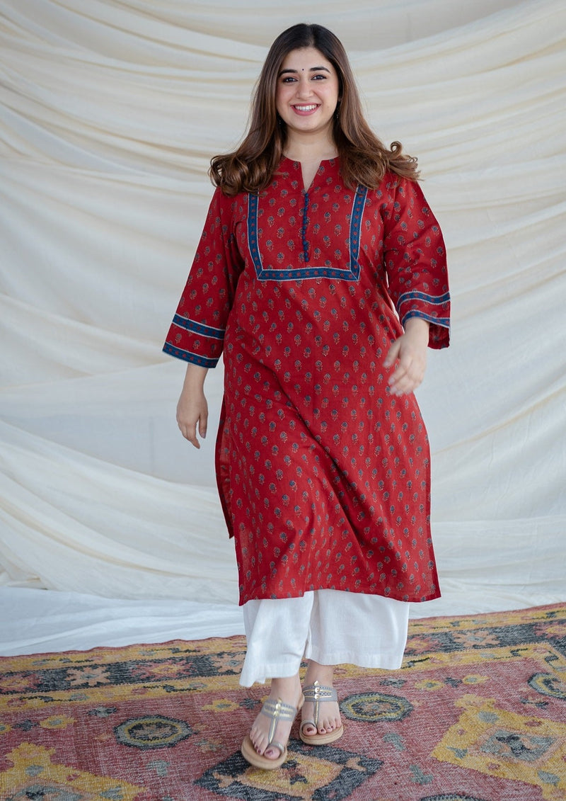 Pratiksha Ajrakh Cotton Straight Kurta