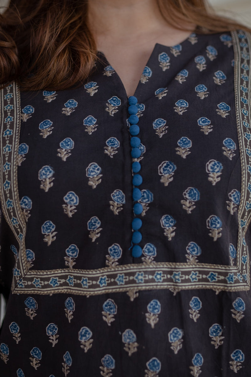 Minaah Ajrakh Cotton Straight Kurta
