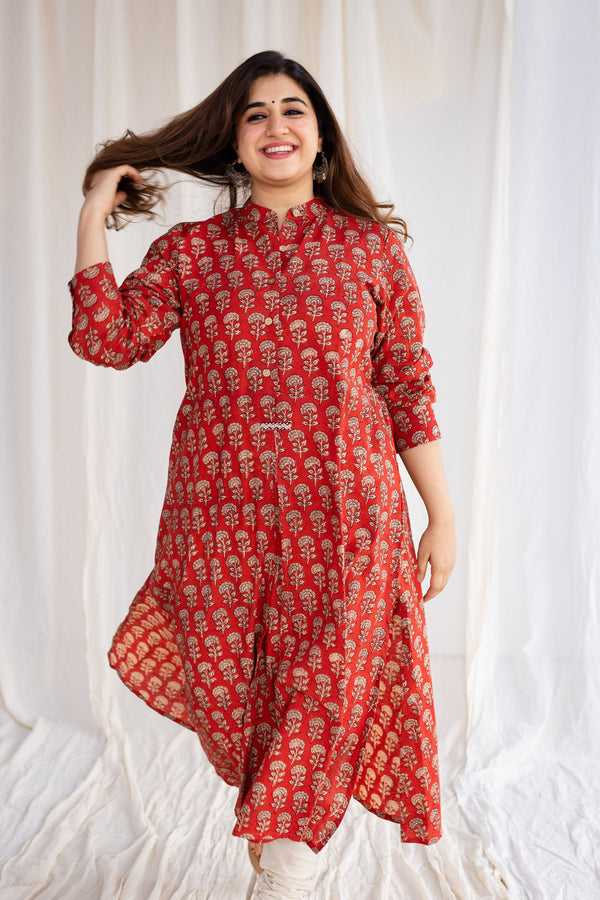 Moni Bagru Madder Cotton Kurta