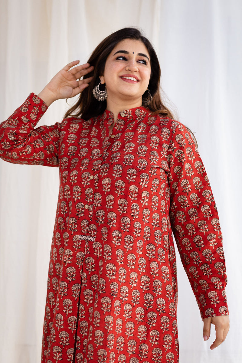 Moni Bagru Madder Cotton Kurta