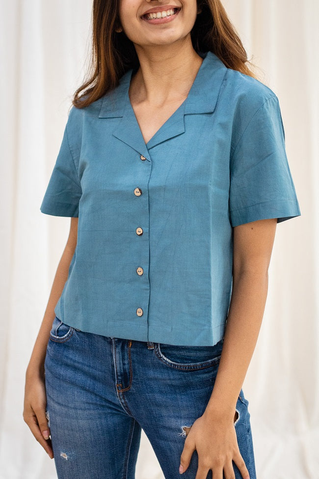 Kriti Blue Mul Cotton Shirt