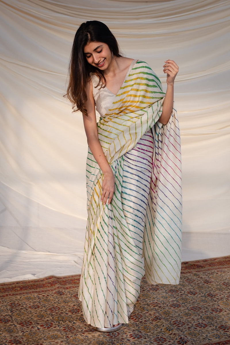 Shop Pure Georgette Leheriya Saree with Embroidery | Gota Patti Work –  Priyaz Gallery