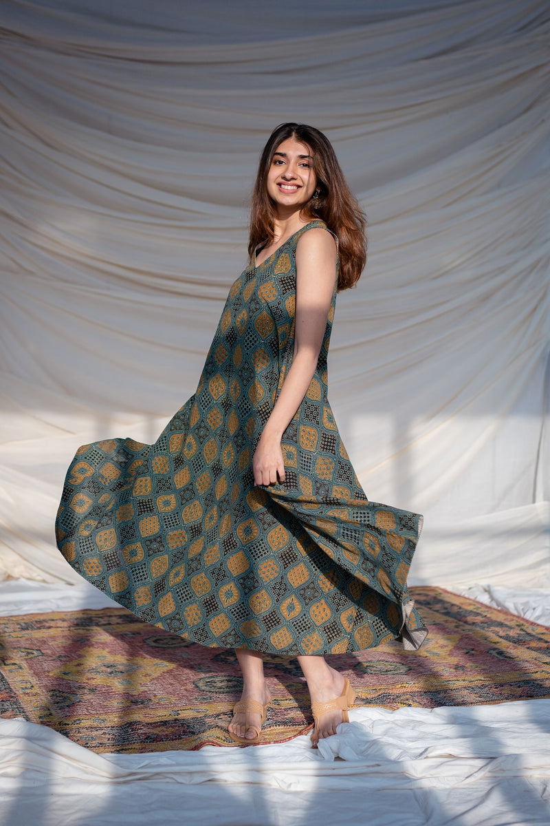 Pavitra Ajrakh Cotton Dress