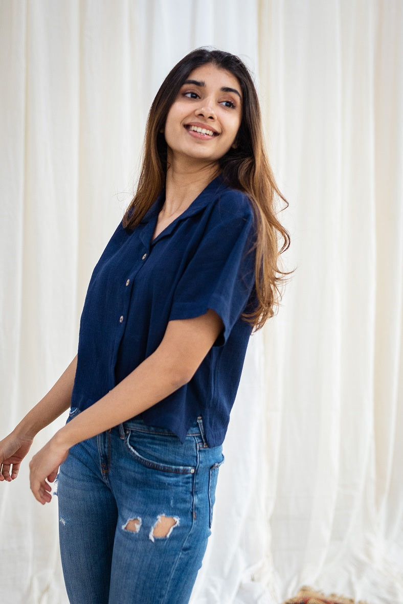 Panshi Indigo Handwoven Shirt