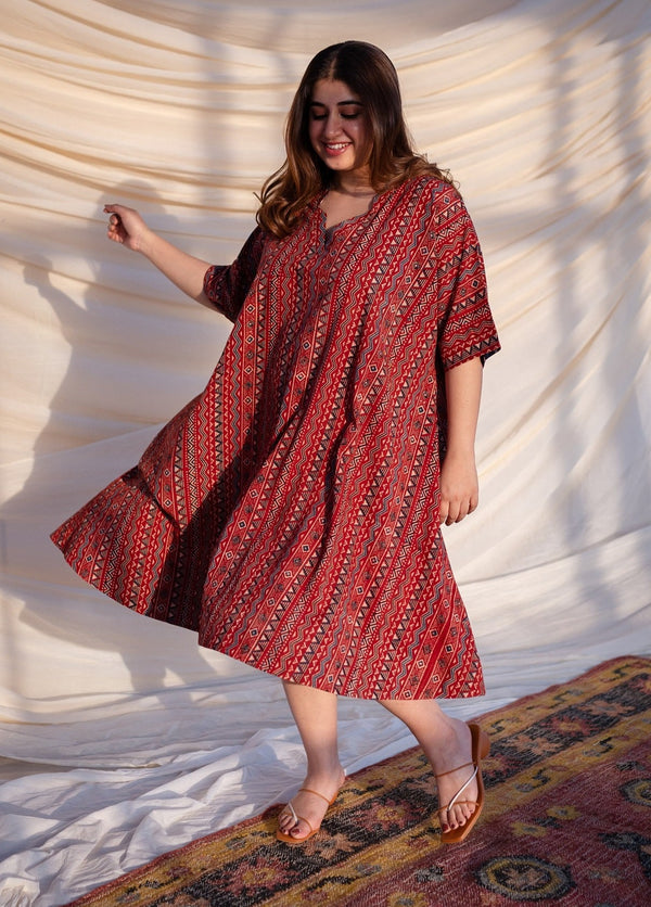 Tarika Ajrakh Cotton Flared Dress