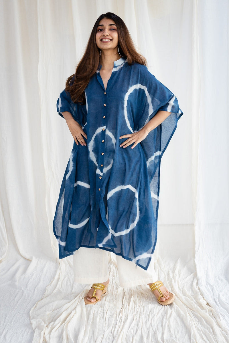 Jisha Shibori Indigo Mul Cotton Kurta