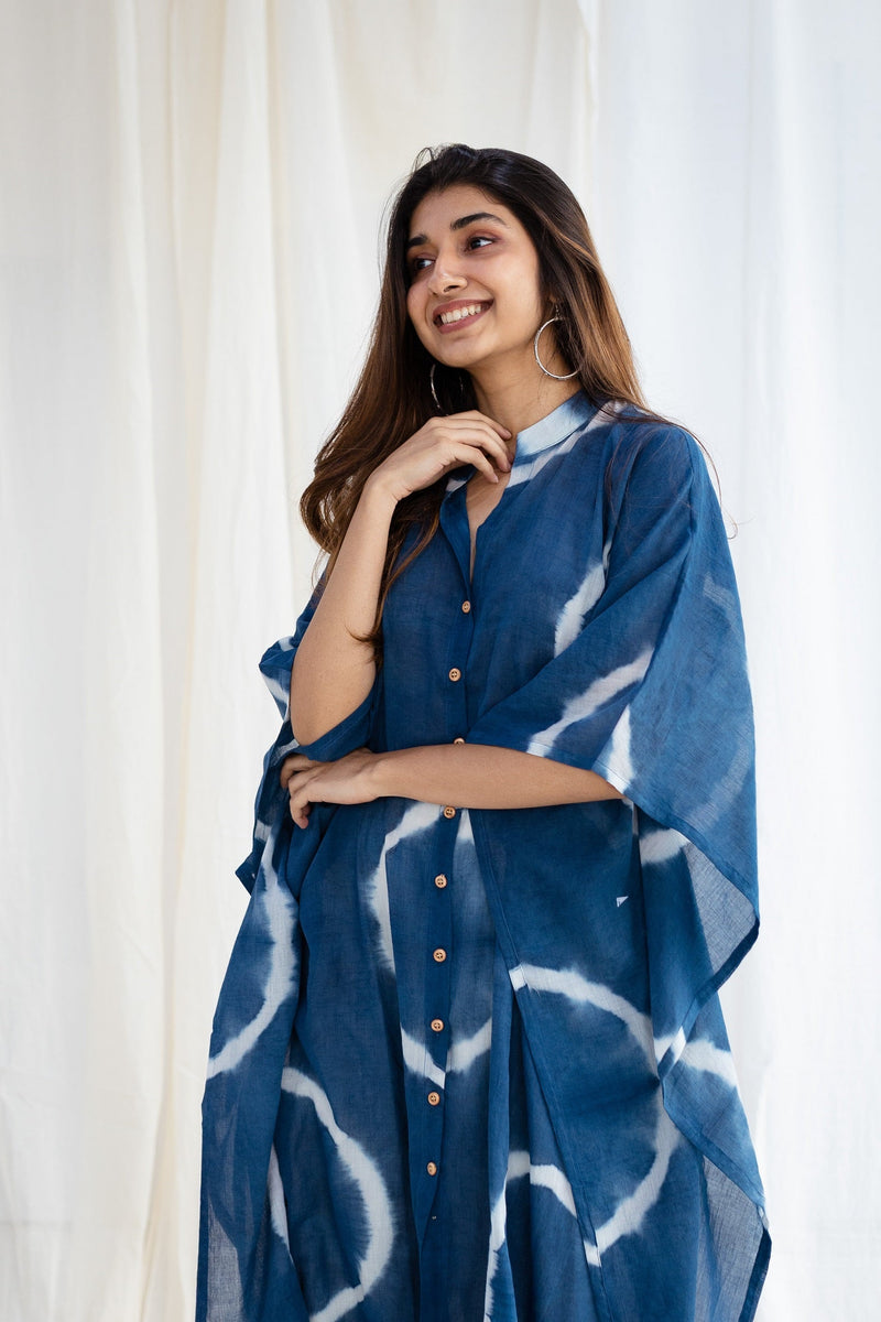 Jisha Shibori Indigo Mul Cotton Kurta