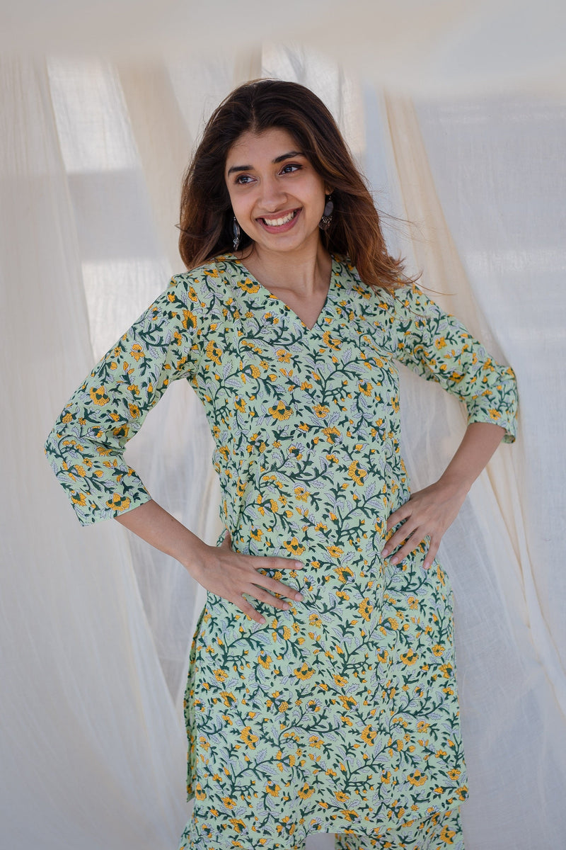 Nilanjana Sanganeri Cotton Liesure Set