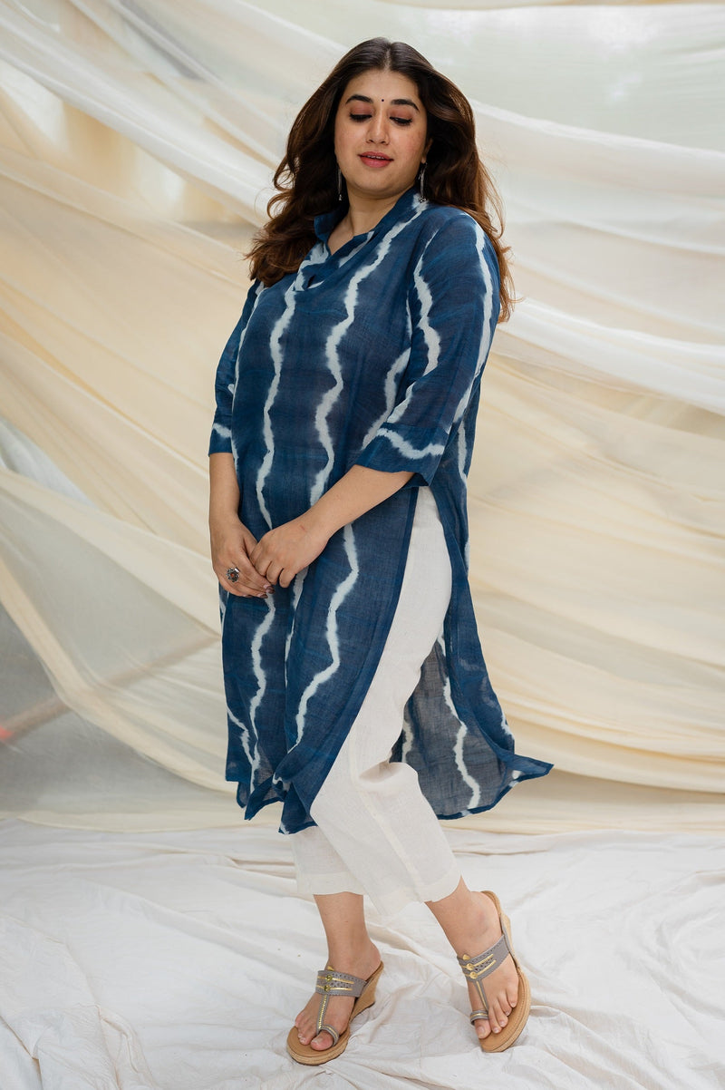 Akira Shibori Indigo Mul Cotton Kurta