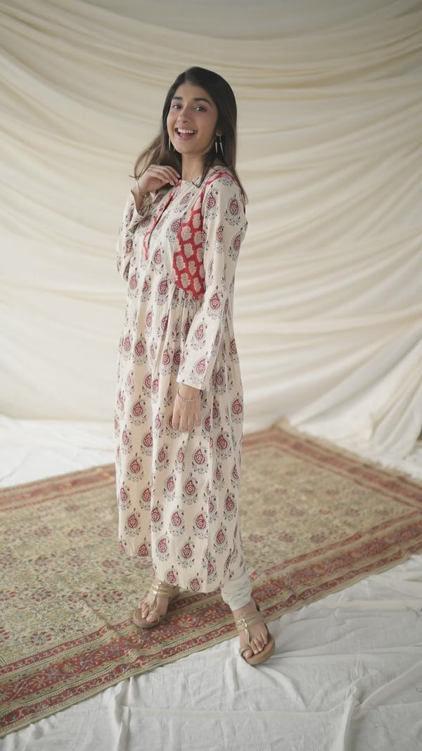 Risha Bagru Cotton Kali Kurta